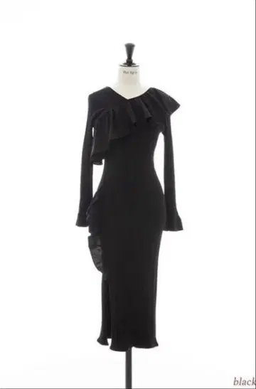 Herlipto 러플 랩 립 니트 드레스