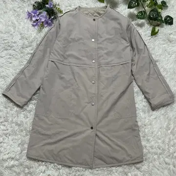 GEORGES RECH 충전솜 노카라 코트 베이지 40