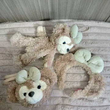 디즈니 셰리메이 머리띠 패스케이스 봉제인형 파우치 세트