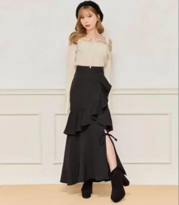 레이스업 리본 스커트 apres jour