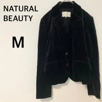 내추럴 뷰티 테일러드 자켓 [ M ] 블랙 벨로아 코튼 혼방
