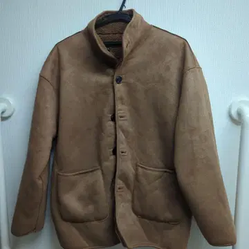 브라운 무스탕풍 자켓 리버서블