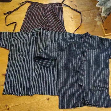 아이즈 모멘 상의 몸빼 노라기 기모노 팬츠 목화 줄무늬 재팬 빈티지