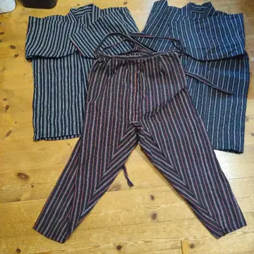 손바느질 아이즈 목화 상의 몸빼 농부 바지 기모노 팬츠 빈티지