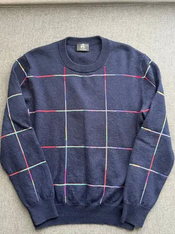 [폴스미스] 체크 무늬 긴팔 니트 스웨터