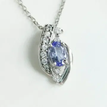 미사용 실버 라이트 퍼플 목걸이