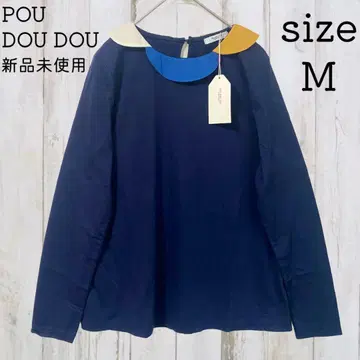 새상품 M 푸두두 POU DOU DOU 둥근 카라 티셔츠 블라우스