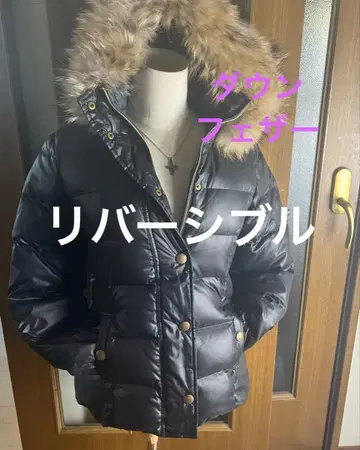 헤이세이 리버서블 y2k 후드 탈부착 다운 페더 블랙