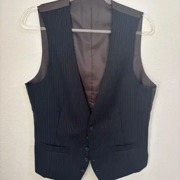 블랙 핀스트라이프 수트 베스트