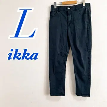 ikka 이카 블랙 캐주얼 청바지 L 데님 팬츠 면 나일론