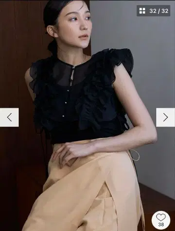 택 포함 새상품 MERCURYDUO 프릴 블라우스 레이어드 티셔츠