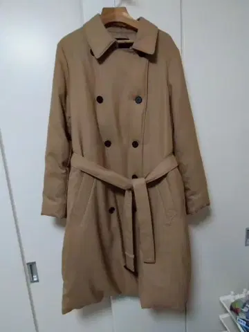 ICB 베이지 더블 브레스트 다운 트렌치코트 46