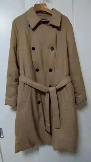 ICB 베이지 더블 브레스트 다운 트렌치코트 46
