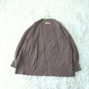 mysty woman 오픈 프론트 케이블 짜임 긴팔 가디건 F