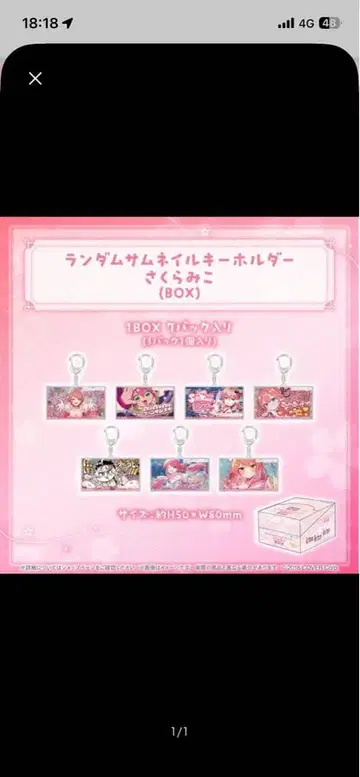 랜덤 키링 사쿠라 마루 (BOX)