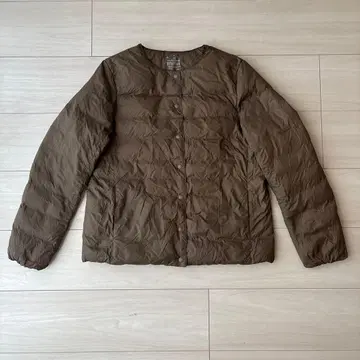 무인양품 노카라 경량 휴대용 다운 자켓 M 다크 모카 브라운