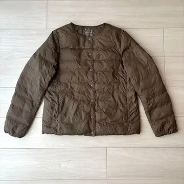 무인양품 노카라 경량 휴대용 다운 자켓 M 다크 모카 브라운