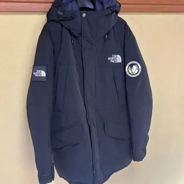 THE NORTH FACE 블랙 다운 자켓 화이트 라벨