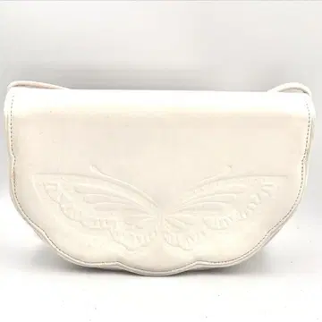 HANAEMORI 나비 무늬 빈티지 가죽 화이트