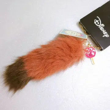 디즈니 시마무라 주토피아 닉 꼬리 봉제 인형 키체인