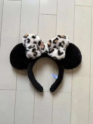 미니 머리띠 레오파드 무늬 리본 디즈니