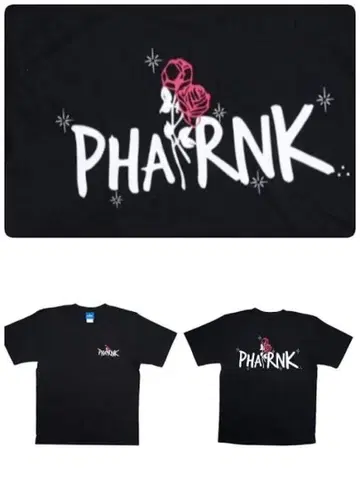 PHATRNK 꽃 그래픽 티셔츠 블랙