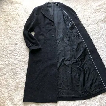 [ 초 롱 울 알파카 XL ] 멘티노라스 스탠드 카라 코트 히요쿠