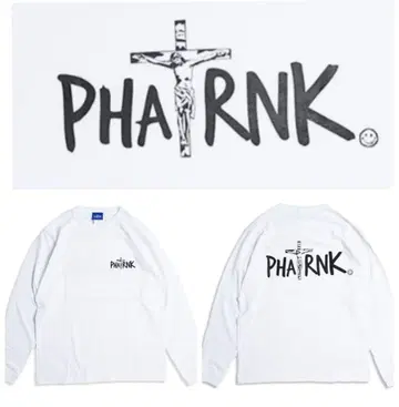 PHATRNK 화이트 긴팔 티셔츠