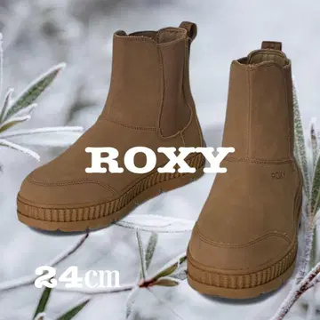ROXY 사이드 고어 부츠 24cm 발수 브라운 미사용급