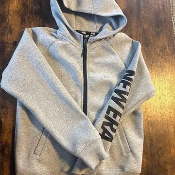NEW ERA 풀 집업 후드티 S 그레이