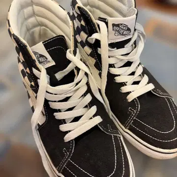 VANS Sk8-Hi 체커 블랙/화이트 24cm