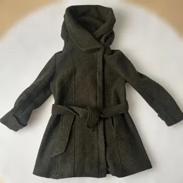 Garnish 후드 부착 울 코트