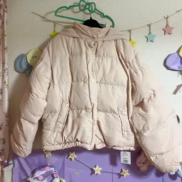 NICE CLAUP 에코 다운 자켓 후드 핑크