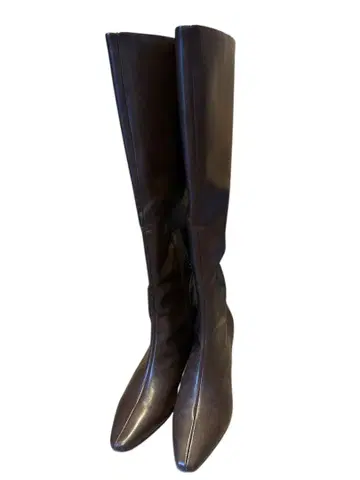 스나이델 다크 브라운 지퍼 달린 롱 부츠 24cm 새상품급