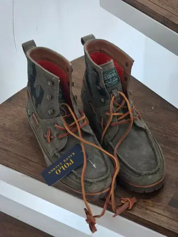 Polo 카모 패턴 스웨이드 하이컷 부츠 28