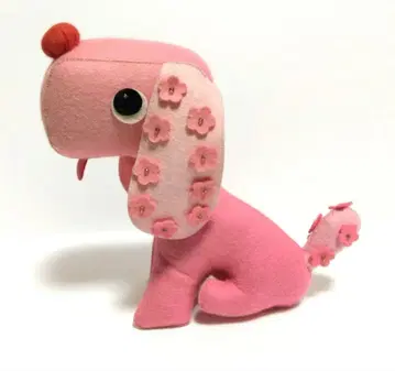 강아지 봉제 인형 쇼와 레트로 핸드메이드 동물
