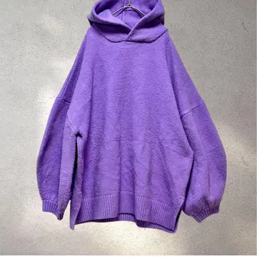 패턴 토르소 니트 후디 후드티 오버 사이즈 루즈 와이드