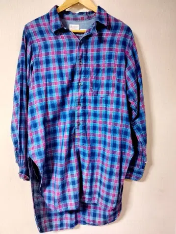 아나크롬 ANACHRONORM 롱 블록 체크 셔츠