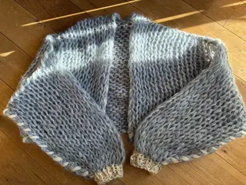 amuamu 니트 가디건 라이트 블루 (라메)