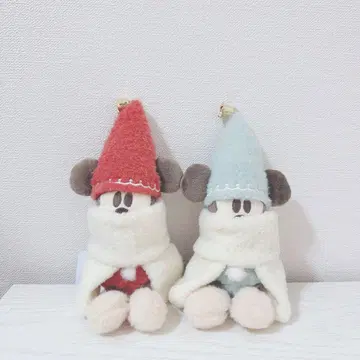 2025 릴린린 인형 배지 빨간색 스카이블루 디즈니 크리스마스 2개