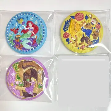 디즈니 자수 캔뱃지 인어공주 미녀와 야수 라푼젤