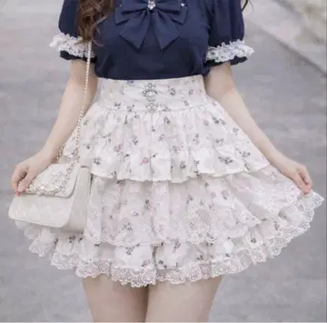 [ 새상품급 ] 파르엘피 티어드 레이스 공주 스커트