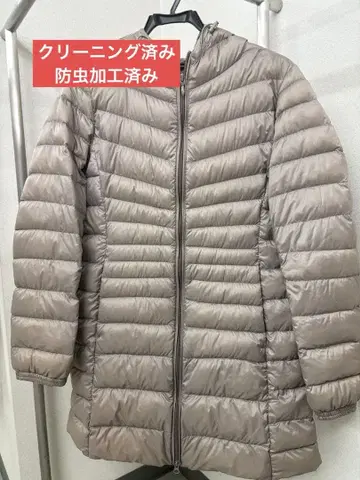 [새상품급] 유니클로 울트라 라이트 다운 코트 베이지 사이즈 L 여성용