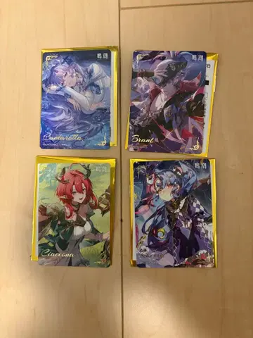 명조 트레이딩 카드 B 로손 콜라보 4종