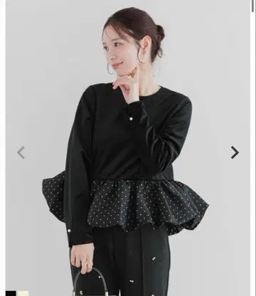 fitmore 핏모아 도트 자카드 벌룬 벨로아 상의