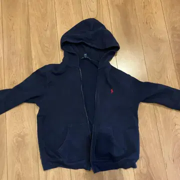 폴로 로고 자수 네이비 후드티