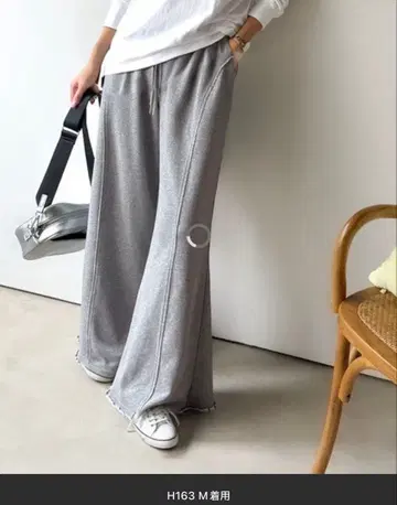 그레이 와이드 팬츠 M 사이즈 스웨트 팬츠 java 콜라보