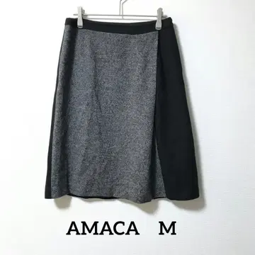 AMACA 울 스커트 38 블랙 일본제