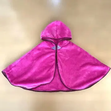 겨울왕국 케이프 홈웨어 파자마 코스프레 후드 부착 핑크 판초 M