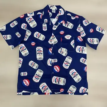 Orion 캔 맥주 패턴 하와이안 셔츠 L 사이즈